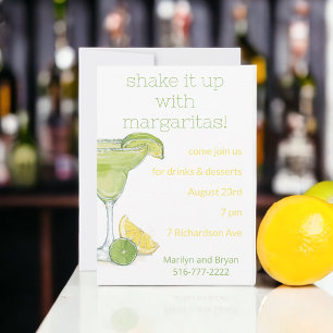 Wasserfarbene Margarita-Cocktail-Party-Einladung Einladung