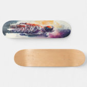 Wasserfarbene Mars auf der Skateboard (Horizontal)