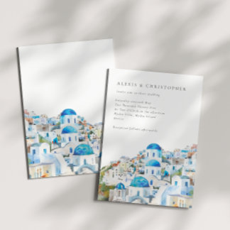 Wasserfarbene mediterrane Landschaft Hochzeit Einladung