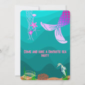 Wasserfarbene Meerestiere Einladung zur Geburtstag (Rückseite)