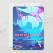 Wasserfarbene Meerestiere Einladung zur Geburtstag (Rückseite)