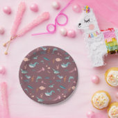 Wasserfarbene Meerestiere Rosa Muster Pappteller (Party)