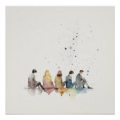 Wasserfarbene Menschen Kunst Poster (Vorderseite)