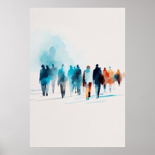 Wasserfarbene Menschen Kunst Poster (Vorne)