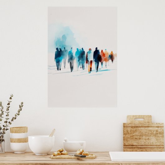 Wasserfarbene Menschen Kunst Poster (Küche)