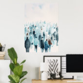 Wasserfarbene Menschen Kunst Poster (Heimbüro)