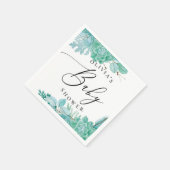 Wasserfarbene Minze Blumensukkulturen Babydusche Serviette (Ecke)