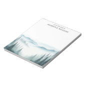 Wasserfarbene Misty Mountains vom Schreibtisch aus Notizblock (Rotiert)