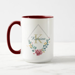 Wasserfarbene Mit Monogramm Tasse