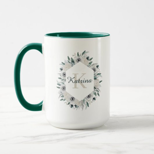 Wasserfarbene Mit Monogramm Tasse (Links)