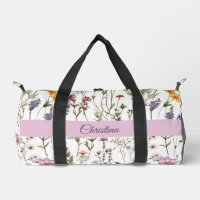 Wasserfarbene Monogramm-Name mit rosa-lila Wildblu