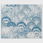 Wasserfarbene Muschel japanische Wellen nahtlos pa Geschenkpapier (Flach)