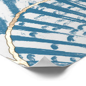 Wasserfarbene Muschel japanische Wellen nahtlos pa Poster (Ecke)