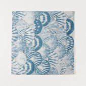 Wasserfarbene Muschel japanische Wellen nahtlos pa Wandteppich (Vorderseite (Horizontal))