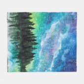 Wasserfarbene Nachtlandschaft Milchstraße Fleecedecke (Vorderseite (Horizontal))