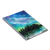 Wasserfarbene Nachtlandschaft Milchstraße Notizblock (Rechte Seite)