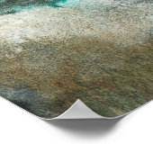 Wasserfarbene Nachtlandschaft Milchstraße Poster (Ecke)