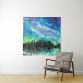 Wasserfarbene Nachtlandschaft Milchstraße Wandteppich (Beispiel)