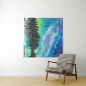 Wasserfarbene Nachtlandschaft Milchstraße Wandteppich (Beispiel (Horizontal))