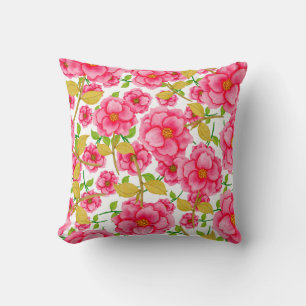 Wasserfarbene nahtlose Muster mit Blumen. Vintage Kissen