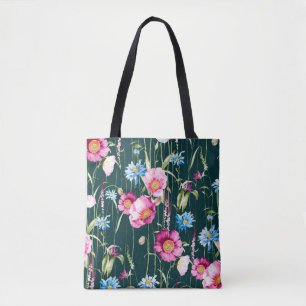 Wasserfarbene nahtlose Muster mit Klatschmohnblüte Tasche