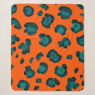 Wasserfarbene nahtlose Muster mit Leopardenhaut. M Sherpadecke