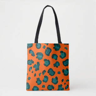 Wasserfarbene nahtlose Muster mit Leopardenhaut. M Tasche