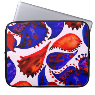 Wasserfarbene nahtlose Muster mit Paisley. Abstrak Laptopschutzhülle