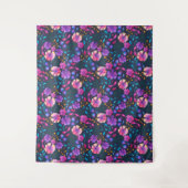 Wasserfarbene Navy-Floral-Muster-Blume Wandteppich (Vorderseite)