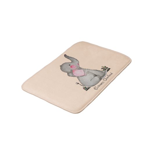Wasserfarbene Niedliche Babynahrung mit Blush & Bl Badematte (Schrägansicht)