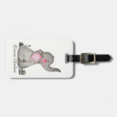 Wasserfarbene Niedliche Babynahrung mit Blush & Bl Gepäckanhänger (Vorderseite horizontal)