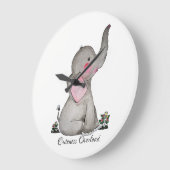 Wasserfarbene Niedliche Babynahrung mit Blush & Bl Große Wanduhr (Winkel)