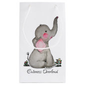 Wasserfarbene Niedliche Babynahrung mit Blush & Bl Kleine Geschenktüte (Rückseite)