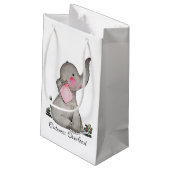 Wasserfarbene Niedliche Babynahrung mit Blush & Bl Kleine Geschenktüte (Rückseite Schrägansicht)