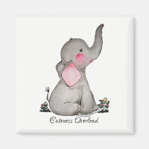 Wasserfarbene Niedliche Babynahrung mit Blush & Bl Magnet