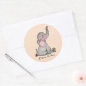 Wasserfarbene Niedliche Babynahrung mit Blush & Bl Runder Aufkleber (Umschlag)