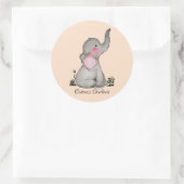 Wasserfarbene Niedliche Babynahrung mit Blush & Bl Runder Aufkleber (Tasche)