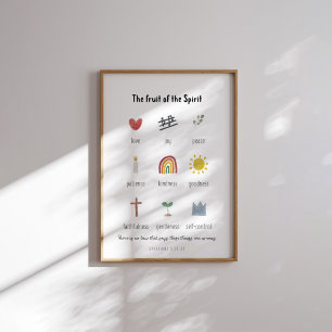 Wasserfarbene niedliche Frucht des Spirituosenpost Poster