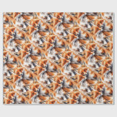 Wasserfarbene Niedliche Füchse Fox Animal Wildlife Geschenkpapier (Flach)