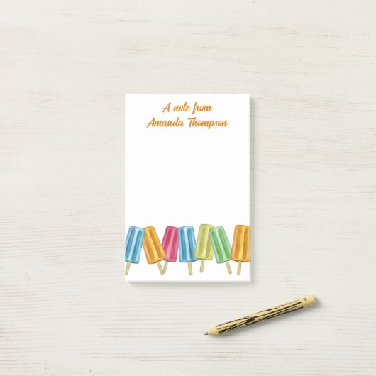 Wasserfarbene Niedliche Populationen Post-it Klebezettel (Auf Schreibtisch)