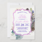 Wasserfarbene Niedliche Raccoon Frühlingsblumen Einladung (Vorderseite)