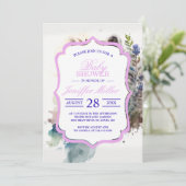 Wasserfarbene Niedliche Raccoon Frühlingsblumen Einladung (Stehend Vorderseite)