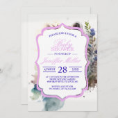 Wasserfarbene Niedliche Raccoon Frühlingsblumen Einladung (Vorne/Hinten)