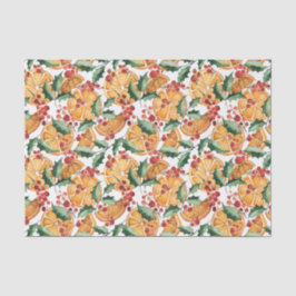 Wasserfarbene Orangen und Berries Weihnachten Seidenpapier