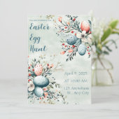 Wasserfarbene Ostereier Jagen Einladung (Stehend Vorderseite)