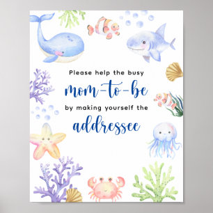 Wasserfarbene Ozeane - Mama zu erreichen Poster