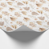 Wasserfarbene Palmen und Blume Beige Boho Geschenkpapier (Ecke)