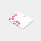 Wasserfarbene Peonings Personalisiert Post-it Klebezettel (angewinkelt)