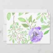 Wasserfarbene Peony Pink Green Floral Brautparty Einladung (Rückseite)