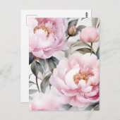 Wasserfarbene Peonys Kunst und Kultur Postkarte (Vorne/Hinten)
